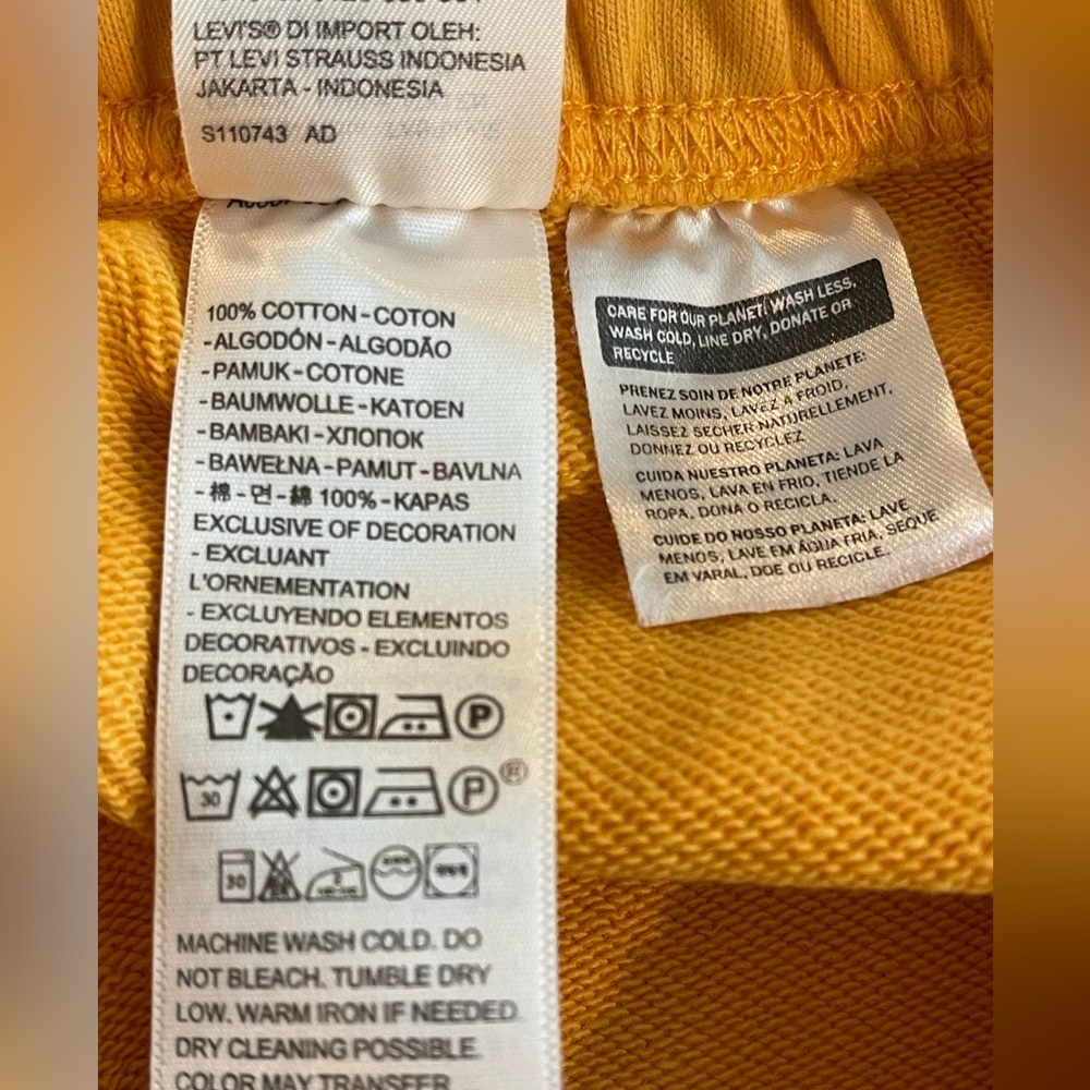 Levi’s Gold Tab Golden Orange Yellow Jogger Sweatpants 100% Cotton Size XS - Picture 11 of 11
